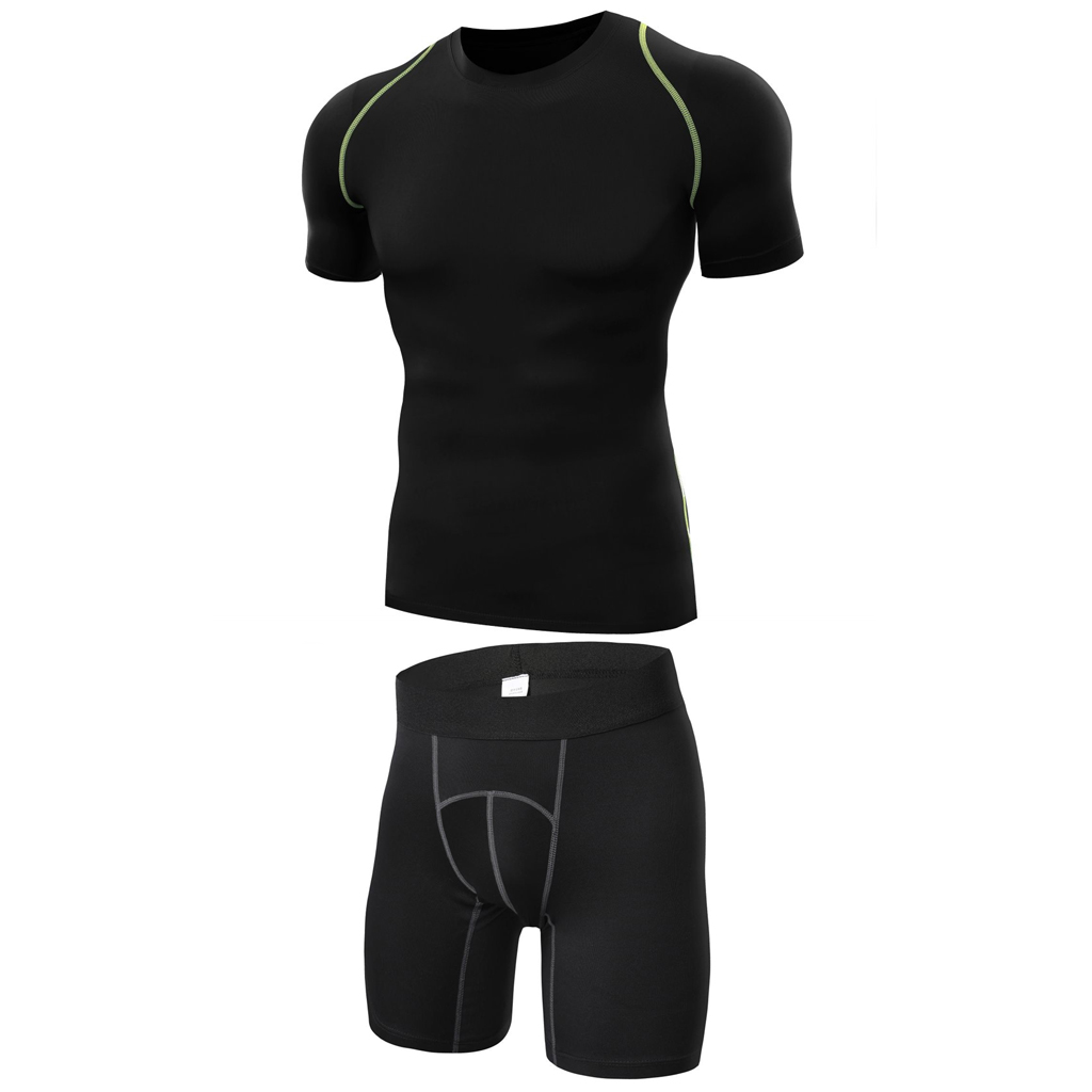 GYM WEAR CLOTHING-BLACK-C8388BW3