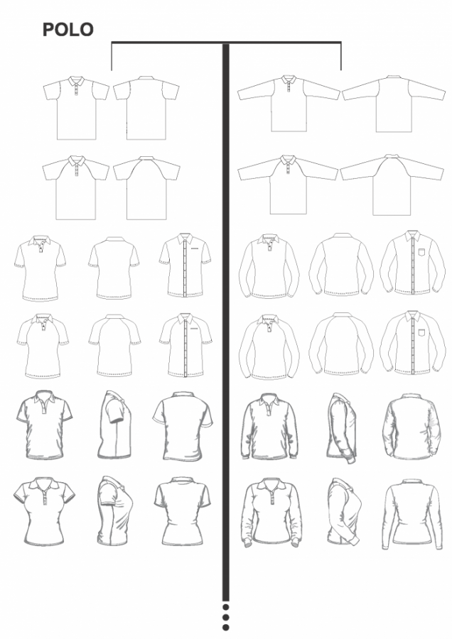 CUSTOM POLO BLANK TEMPLATE PATTERN