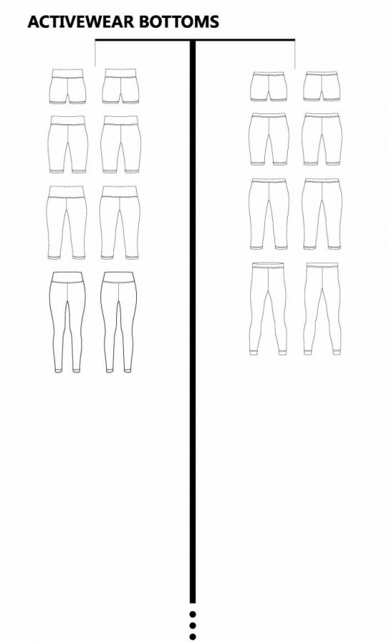 ACTIVE WEAR BOTTOM BLANK TEMPLATE PATTERN